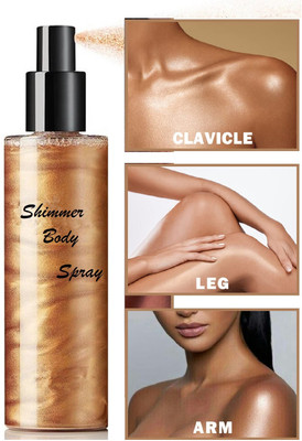 luzimaisa Face Highlighter Shimmer Finishing Spray For Face And Body Highlighter(Rose Gold)