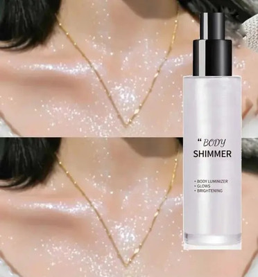 THTC Shimmer Finishing Spray For Face And Body Illuminating Glow Highlighter(Silver)