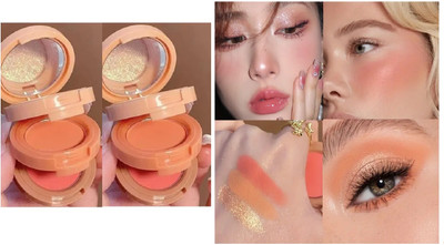 EVERERIN Blush Highlighter And Contour Palette 3 in 1 Makeup Powder Set Highlighter(multicolor)
