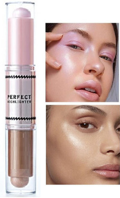 Arcanuy Face Brighten Makeup Cream Shimmer Highlighter Stick Highlighter(pink and copper)