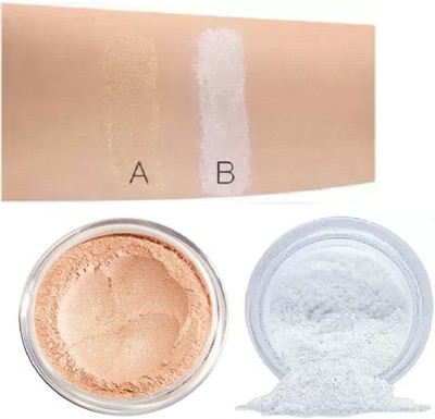 Aylily PROFESSIONAL WHITENING LOOSE POWDER Highlighter (Silver) {Gold} Pack Of 2 Highlighter(Gold, Silver)