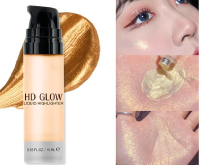 GULGLOW99 Pearl Illuminator Makeup Base Lightweight Liquid Illuminator Highlighter(GOLD)