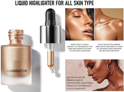 NADJA Makeup, Illuminator Face Makeup Highlighter For shiny look Highlighter(GOLD)
