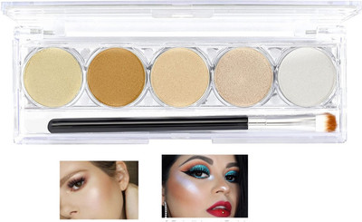Arcanuy 5 Color Highlighter Palette Pearl Pigments Multi-color Highlighter(multicolor)