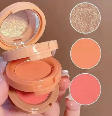 ADJD 3 in 1 Blusher Highlighter Eyeshadow Palette Kit  Highlighter(Multcolor)