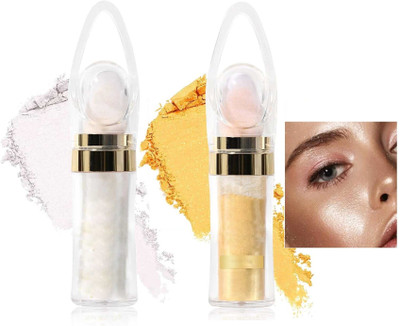 YAWI Shiny Gold Highlight For Professional Look Cmbo powder Highlighter(GOLD, SILVER)