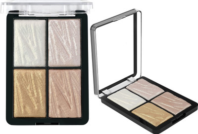 AFARAXIA 4 Shade Illuminating Glow Metallic Face Kit Highlighter Palette Highlighter(muliti colour)