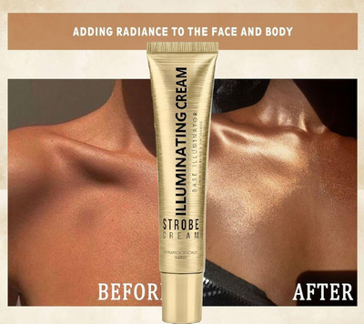 AEPRUY Strobe Cream Illuminating Glowing Makeup Face 3in1 Moisturizer  Highlighter(Magical Gold)