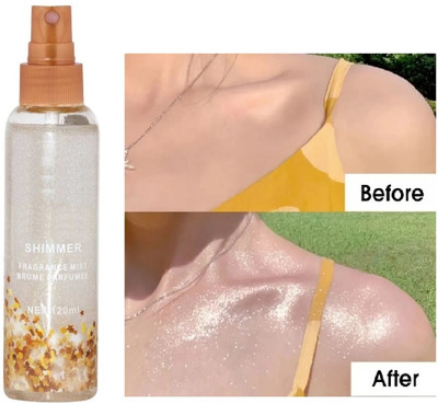 GULGLOW99 Long Lasting Quick-Drying Shiny Body Glitter Spray Highlighter(TRANSPRENT)