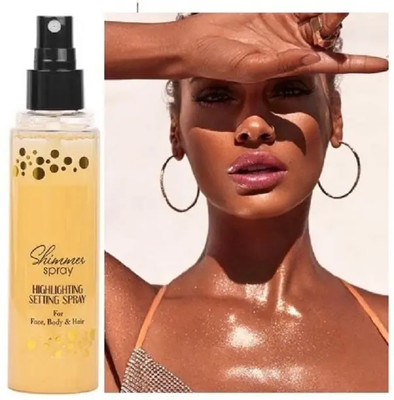 GABBU Makeup Smooth Body Luminizer Moisturizing Golden Glitter Body Spray Highlighter(Gold)