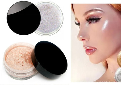 Aylily WHITE & GOLD MULTI COLOR HIGHLIGHTER AND EYE SHADOW HIGHLIGHTER Highlighter(Gold, Silver)