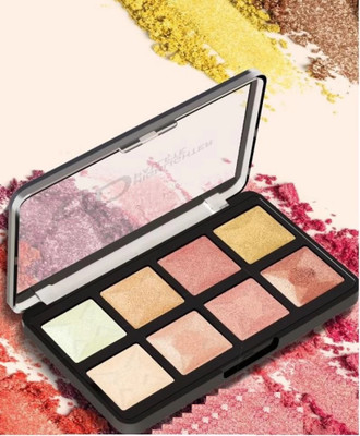 Herrlich 8 COLOR LONG LASTING HIGHLIGHTER PALETTE FOR MAKEUP  Highlighter(MULTICOLOR)