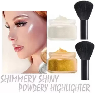 EVERERIN Multi Color Shimmer Compact Powder Compact  Highlighter(SILVER, GOLD)