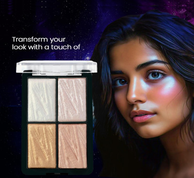 Sheny Smooth Blendable Texture Face Makeup Use Palette, 4 in 1 Shimmer  Highlighter(MULTICOLOR)
