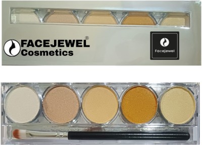 Facejewel 5Colors Professional Shimmer And Matte Finishes Long Lasting Highlighter Palette Highlighter(Shade-1)