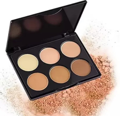 feelhigh DELANCI 6 Colors Powder Contour Palette Highlighting contour Highlighter(MULTICOLOUR)