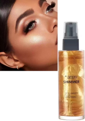 Jiwoo New highlighter Spray, Face & Body Highlighting Makeup highlighter Highlighter(Gold)