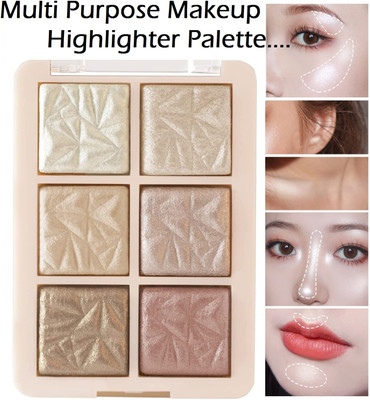 tanvi27 New 6 Colour Highlighter Palette Ultra Blend able & Long Lasting Highlighter(MULTI COLOR)