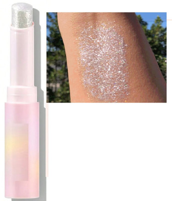 DARYUE Jelly Eye Shadow Stick, Multi-Use Shimmer Silver Highlighter Pencil Highlighter(SILVER)