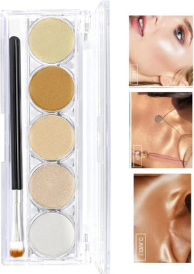 THTC Best 5 Color Highlighter Waterproof And Long Lasting Palette For Women Makeup Highlighter(multi color)