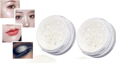 tanvi27 Eyeshadow Shimmer and Shiny Waterproof Sequins powdery Glitter  Highlighter(Smoky White)