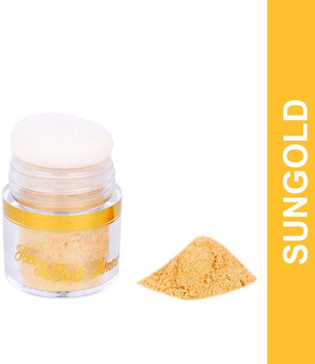 HUZURLU Body & Face Shimmer Highlighter Powder Shimmery Effect,Glitter. Highlighter(gold)