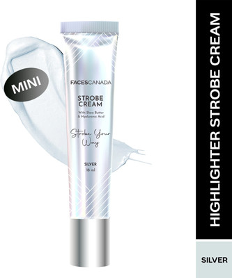 FACES CANADA Strobe Cream Mini - 18ml | Instant Illumination | Primer + Moisturizer + Highlighter(Silver)
