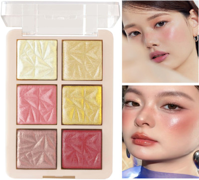 EVERERIN 6 Color illuminating Simmer Backed Highlighter Easy-to-blend Formula Highlighter(multicolor)