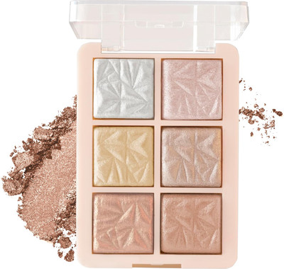 Neycare 6 Shade illuminating and Blusher Palette Highlighter (shade 01) Highlighter(MULTISHADES)