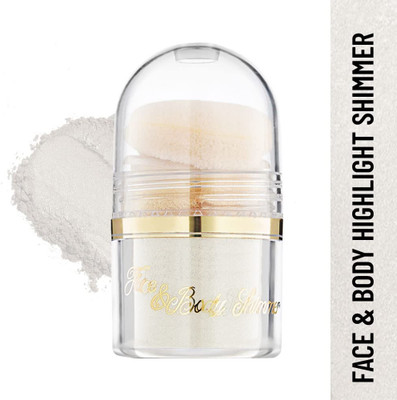 MYEONG Face And Body Whitening Shimmer Silver Loose Powder  Highlighter(WHITE)