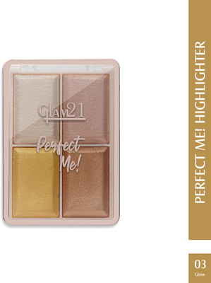 Glam21 Cosmetics Perfect Me! Highlighter-Weightless Illuminating Shimmer Texture Longwear Palette Highlighter(Shade-03)