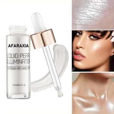 AFARAXIA Light-Weight & Long-Lasting Liquid Highlighter Ultra Blendable Highlighter(SILVER)