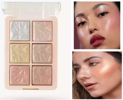 EVERERIN 6 in 1 Highlighter Palette Highly Pigmented & Long Lasting Highlighter(multicolor)