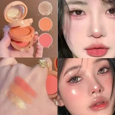EVERERIN best 3 in 1 Blusher Highlighter Eyeshadow Palette Kit  Highlighter(multi color)