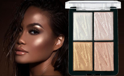 Sheny affordable 4 shade highlighter palette, multi-color shimmer highlighter palette Highlighter(MULTICOLOR)