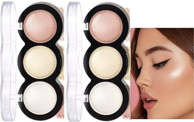 THTC 3 Color illuminating Backed Highlighter Easy-to-blend Highlighter(multi colour)