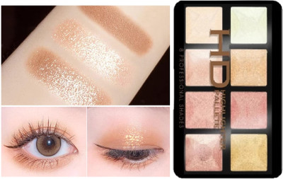 Herrlich 8 Multishades Long Wear Highlighter Palette for Women Highlighter(MULTICOLOR)