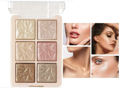 Luipui SHIMMER HIGHLIGHTER BEST 6 COLORS PACK OF 1 Highlighter(MULTICOLOR)