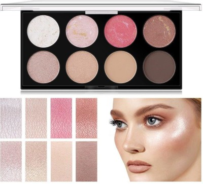 My Colors Ultra Blush Palette,Matte,Blusher Highlighter Bronzer Makeup Palette 8 Colors 02 Highlighter(MULTICOLORS 02)