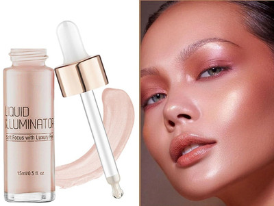 GULGLOW99 illuminating Liquid Highlighter with Dewy finish Face makeup Highlighter(ROSE GOLD)