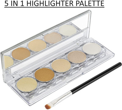 DARYUE 5 In 1 Multishades Highlighter Palette, Highlighter Palette For Face Makeup Highlighter(Multicolor)