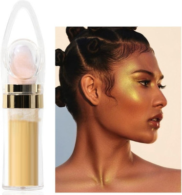 GFSU - GO FOR SOMETHING UNIQUE Fine Shimmer Face Blush Powder Shinning Looking Powder Puff Stick Highlighter(golden)