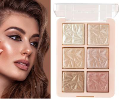 GABBU 6 Shade Illuminating Ultra Glow Highlighter Palette Highlighter(MULTICOLOR)