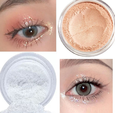Aylily Pack of 2 Highly Pigmented Highlighter Pearl Glow Shine  Highlighter(Gold, Silver)