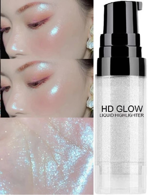 HUZURLU Body Glow Bronzer Glitter Illuminating Highlighters Makeup Highlighter(SILVER)