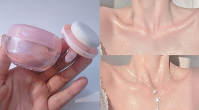 AEPRUY NEW Waterproof HD Shining 3In1 Loose Powder Shimmer Highlighter For Cheeks&Eyes Highlighter(SILVER, ROSE GOLD)