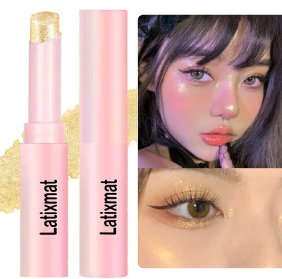 Latixmat Shimmering Jelly Gold Eyeshadow Stick Highlighter(Gold)