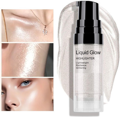 manasona Glow Liquid Highlighter for Face and Body, Makeup Highlighter(SILVER)