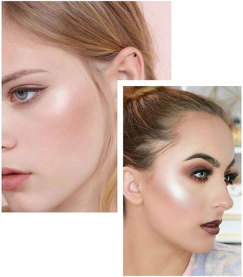 HUZURLU Base Dewy Primer with Highlighter | Glowy Dewy Primer for Face Makeup pink Highlighter(white pink)