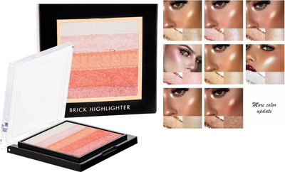 DYSOKAYO Brick Weightless Illuminating Shimmer Texture Longwear Palette  Highlighter(Multicolor)
